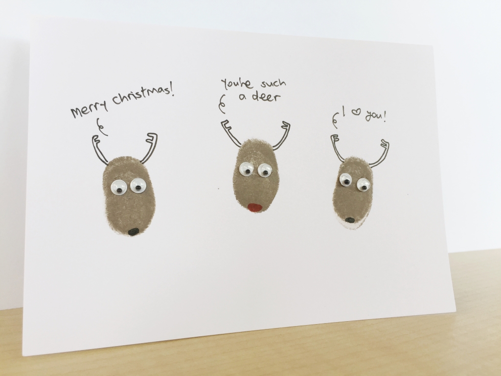 Write your Christmas greetings above the reindeers.