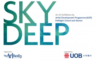Banner for Sky Deep exhibition by Pathlight School