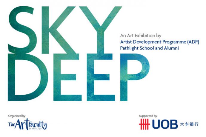 Banner for Sky Deep exhibition by Pathlight School