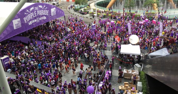 Photo of crowds at Purple Parade 2016